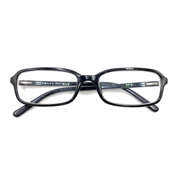 PRADA VPR11G 1AB-1O1 Black Rectangle Eyeglasses Frames 52-17 135 Italy Designer - Picture 12 of 12
